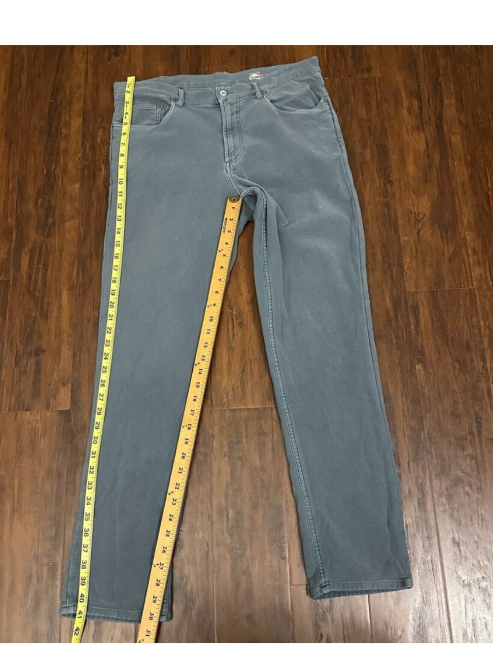 FAHERTY Stretch Terry 5 Pocket Pants Chino in Faded Ocean - Picture 13 of 14